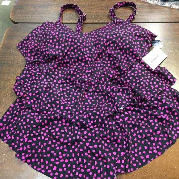 Nwt Tiered Ruffle Tankini Top Swimsuits For All - Picture 2 of 3